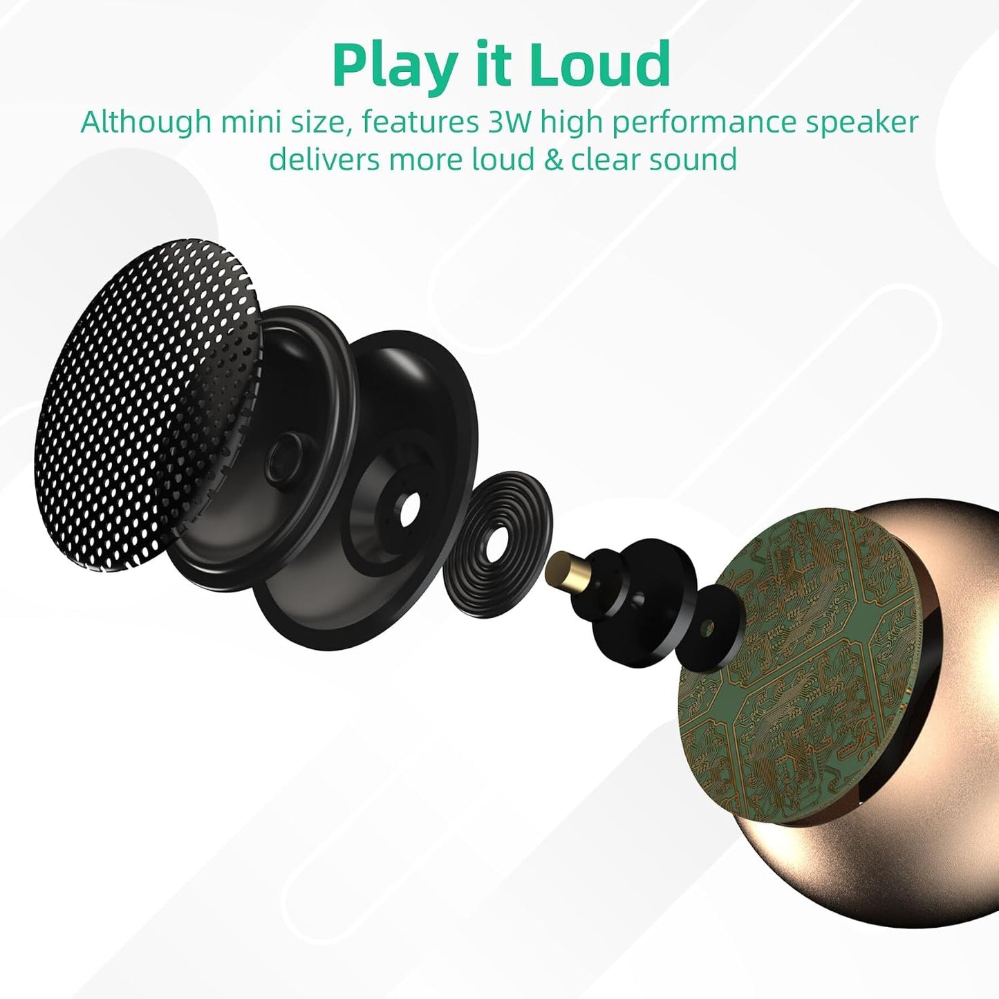 SEVENKA 2 3W Bluetooth Mini Speakers, Small Portable Wireless Speaker with Lanyard, Water Resistant, Wireless Stereo