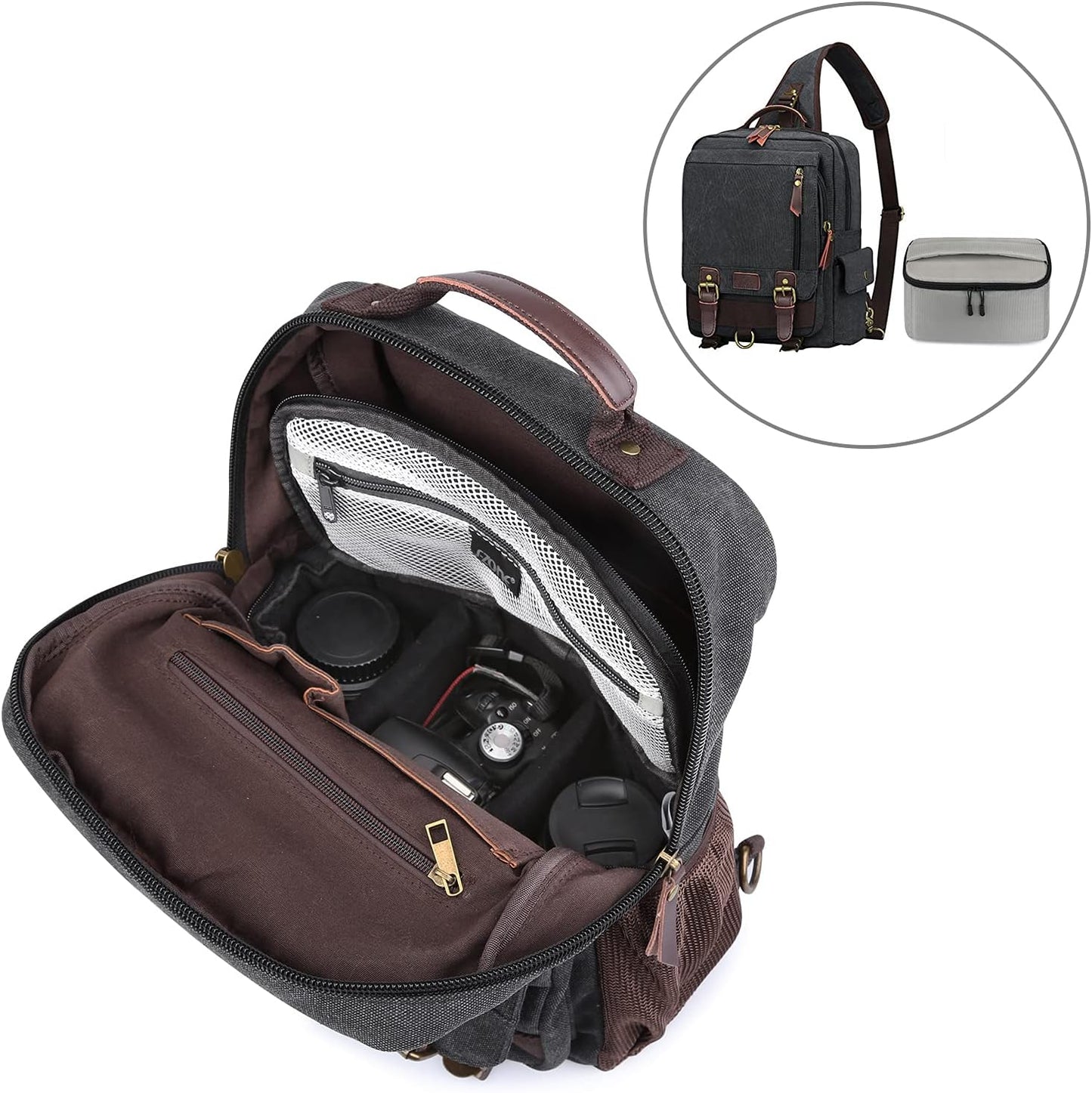 S-ZONE Compact Padded Camera Bag for DSLR & SLR - Versatile Protection for Sony, Canon, Nikon