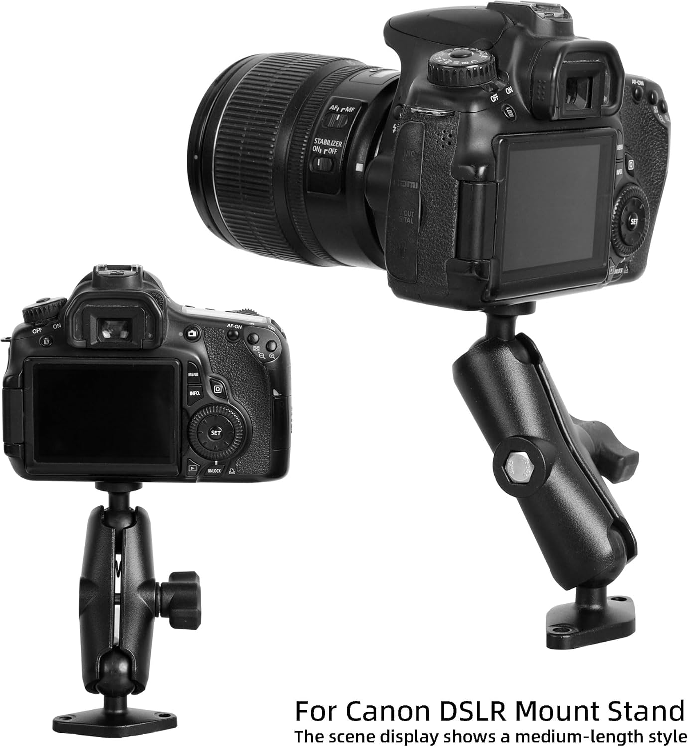 xik 1/4"-20 Thread Camera Mount Holder for Wall/Desk/Car/Boat,AMPS Standard Hole InstallationFits DSLR, CCTV, Action