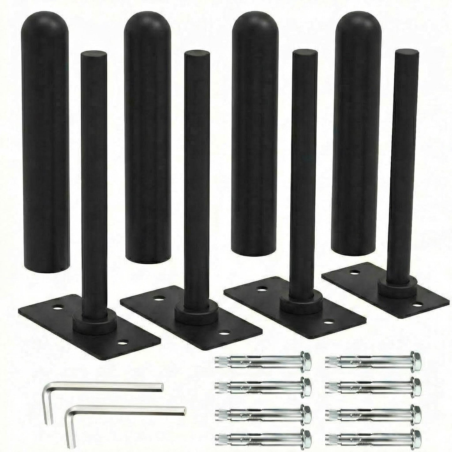 4 Pack Wall Mounted Weight Plate Holder-Fit 1 and 2 Inch Standard Weight Plates with Protective Rubber Pad and Hardware, 300 LB Weight Capacity