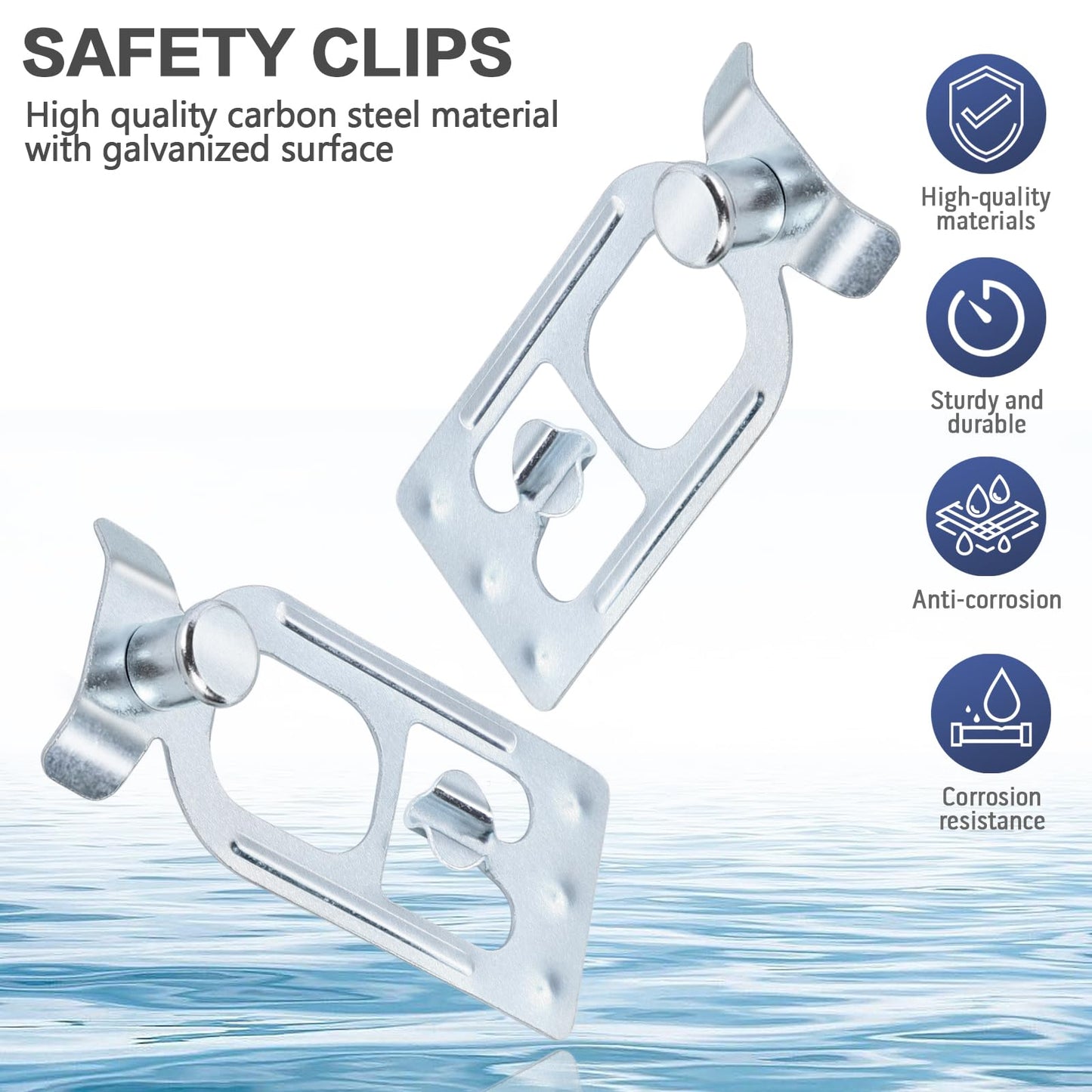 Teardrop Pallet Rack Safety Clip - Pallet Racking Beam Safety Clip Teardrop Connector for Spacerak, Steel King, Bulldog with Tear Drop Alignment Holes (100PCS)