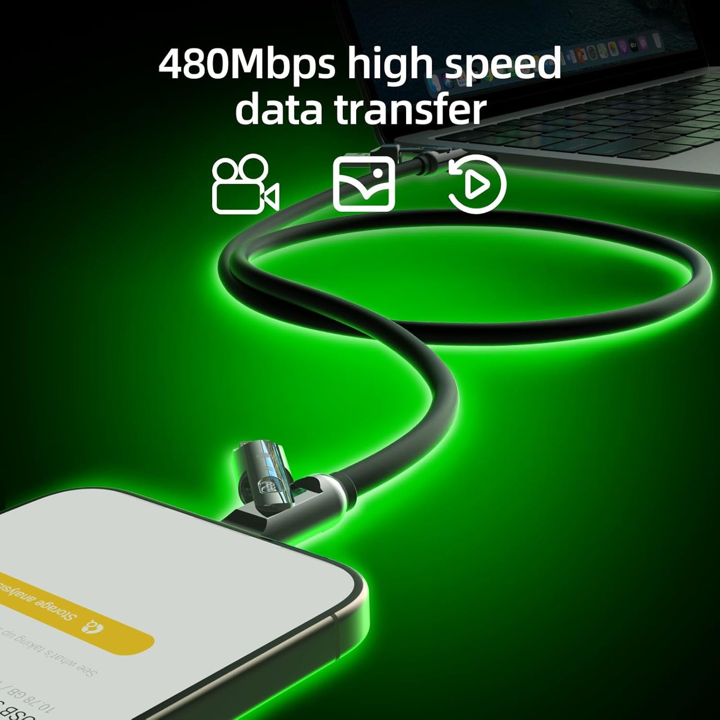 4 1 240W 10FT 17/16/MacBook/iPad/Laptop/Carplay, MFish in Charging Cable, Max Fast Charger Cord with Carrying Case