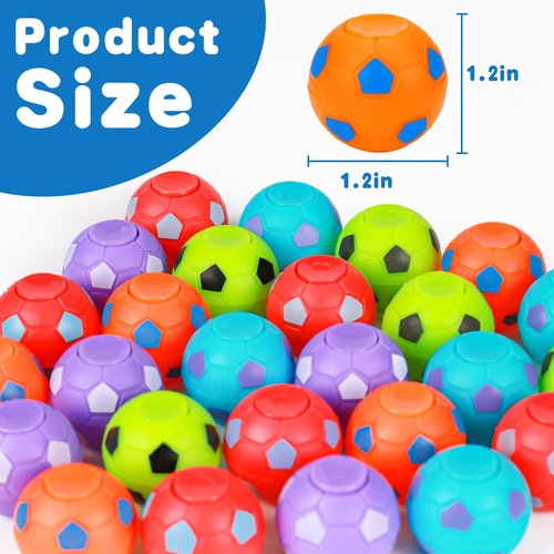 80PCS Fidget Spinner Soccer Balls Sports Party Favors Bulk for Kids 4-8 8-12 Summer Goodie Treat Bag Stuffers Classroom Treasure Toys Carnival Prizes Pinata Fillers Birthday Return Gifts End of Year