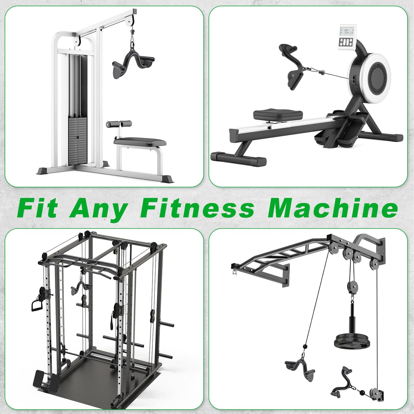 Kipika 12" Lat Pull Down Bars Cable Machine Attachment, Rowing T-bar V-bar Set, Back Strength Training Handle Grips for Cable Machine Rowing Machine