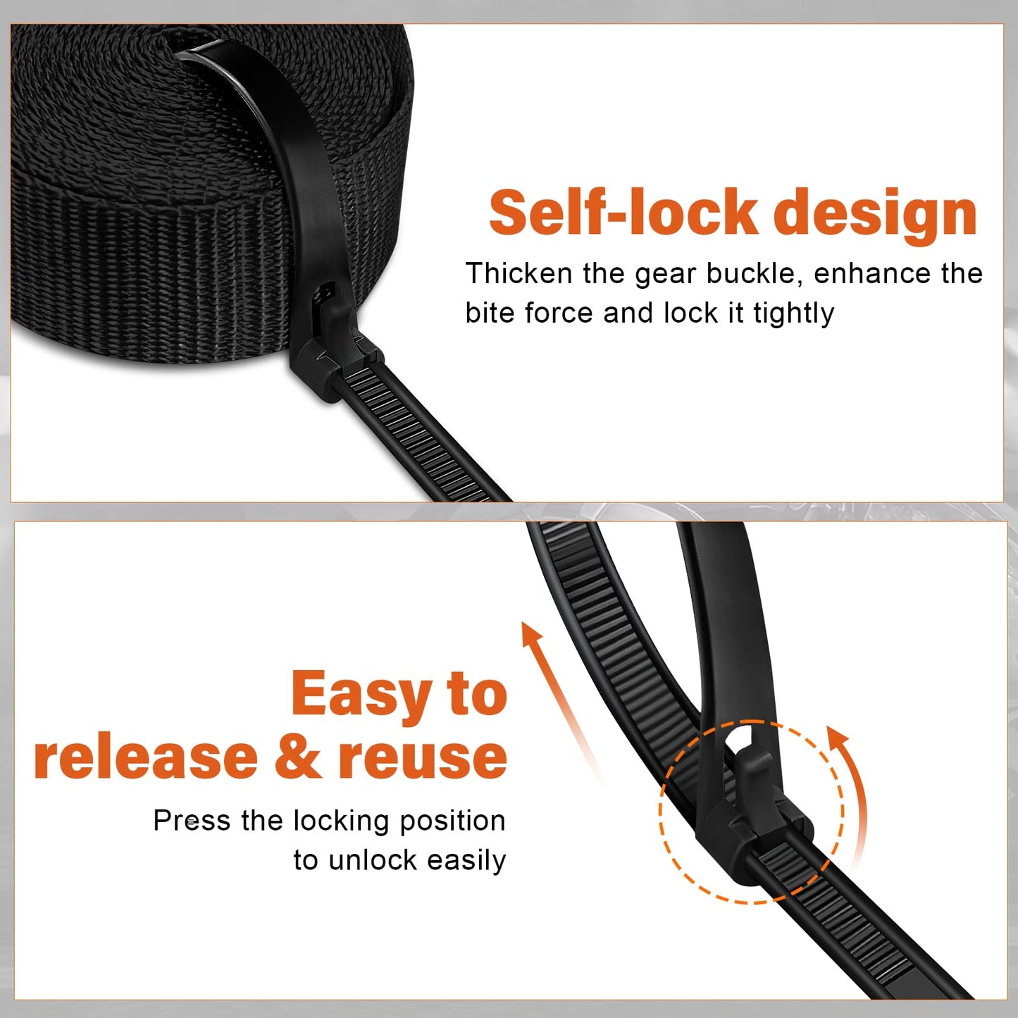 Haccoplanet Ratchet Tie Down Straps, 2340lb Break Strength, 4pc 1inch x 16FT Tie Down Strap Set with Padded Handles & Coated S Hook W/Safety Clip, Cargo Strap Tie Down for Motorcycle, Truck (Black)