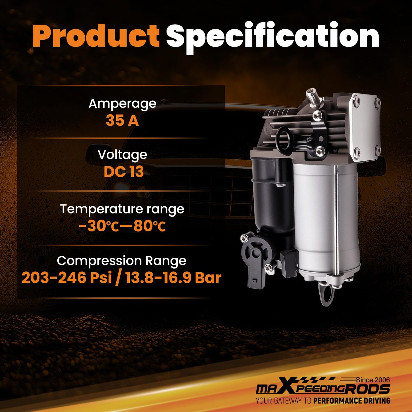 Air Suspension Compressor for Mercedes-Benz W164 X164 GL350 GL450 GL550 ML350 ML450 ML500 ML550 ML63AMG 2006-2012 Air Pump 1643200004 1643201204 A164320120405
