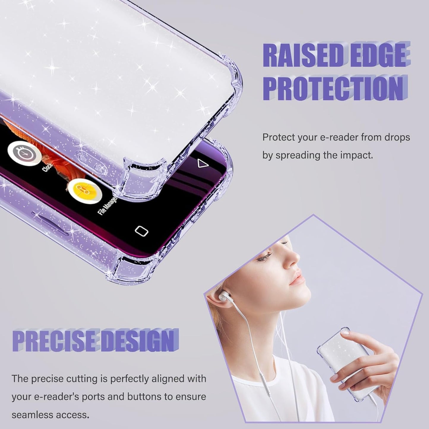 Aippdo G1 G3 Mp3 Mp3 4.0 inch Case for innioasis Player,TPU Clear Case for Player Anti-Scratch Shock Absorption Cover