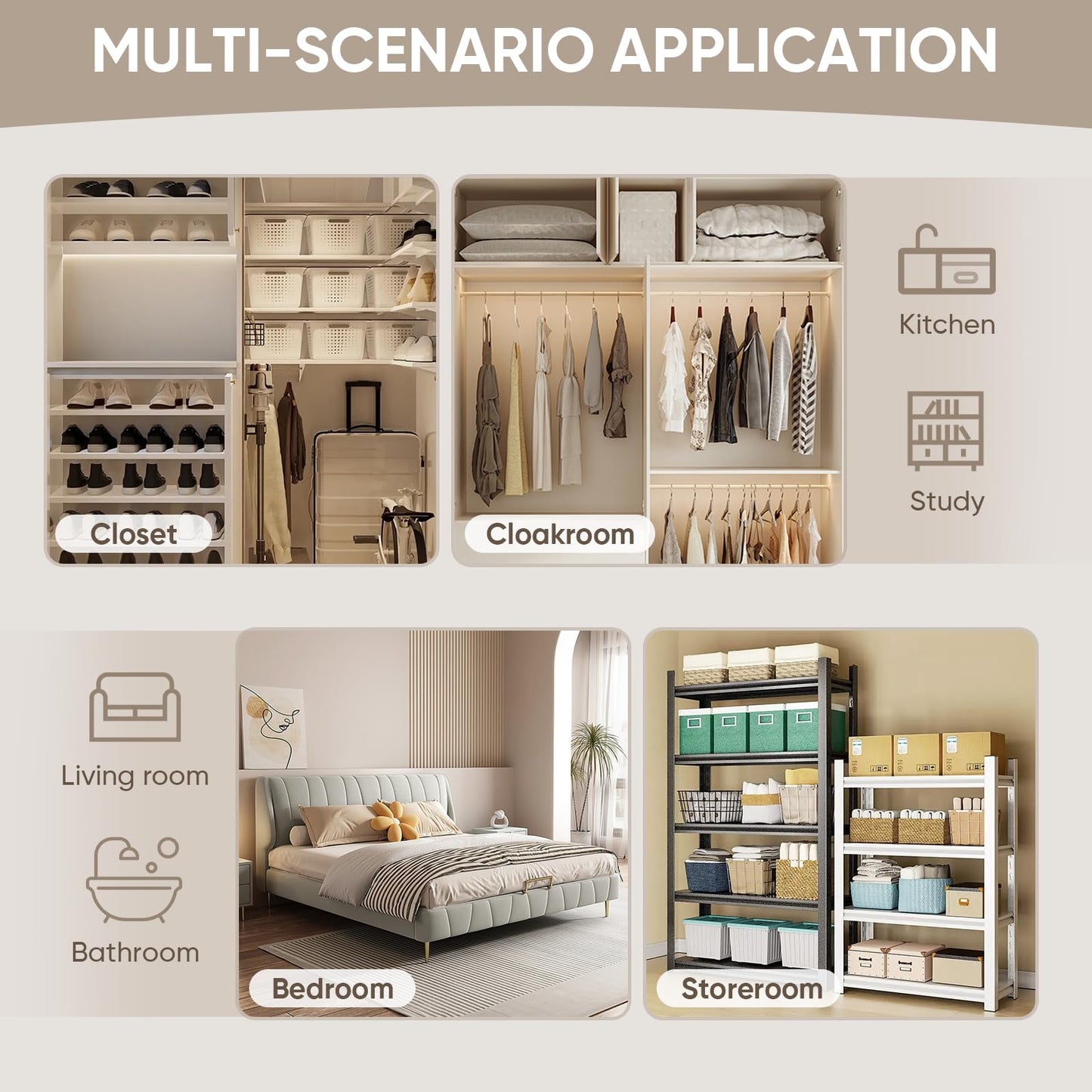 BARNSMITH 60x80 in 5-Panel Bypass Sliding Closet Door, Steel Frame White Primed Bypass Door with Top & Bottom Track Hardware Kits, Paintable and Lightweight