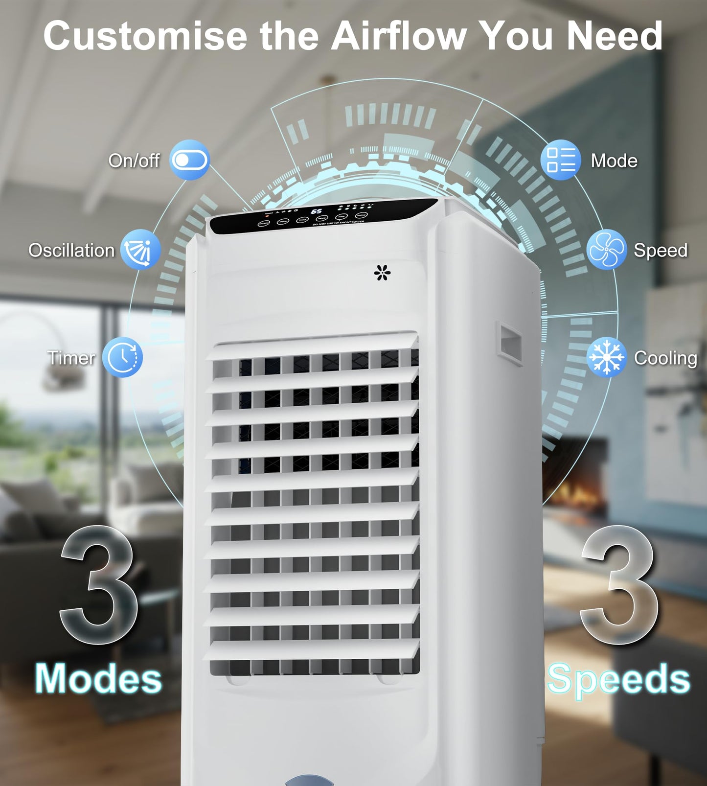 Landeagle 32" Swamp Cooler,1800CFM Windowless Portable Air Conditioners with 120°Oscillation,Evaporative Coolers with 4.2Gal Tank,12H Timer,Cooling Fans that Blow Cold Air for Room Indoor,Lvory White