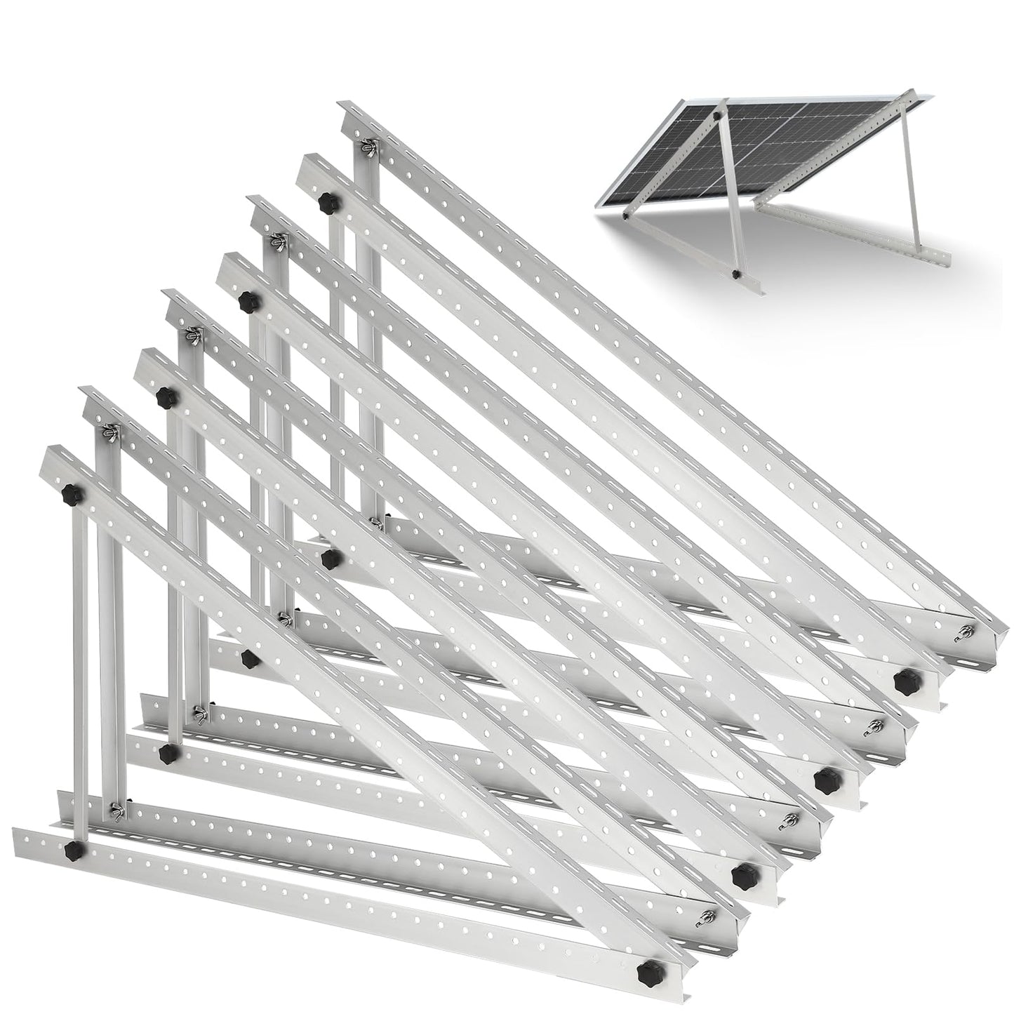 45inch Solar Panel Mounting Brackets, 4 Sets Solar Panel Mounting Kit for 100-400 Watts Solar Panel, 0 to 90° Adjustable Solar Panel Mounting Rails, Lightweight Aluminum Solar Panel Stand