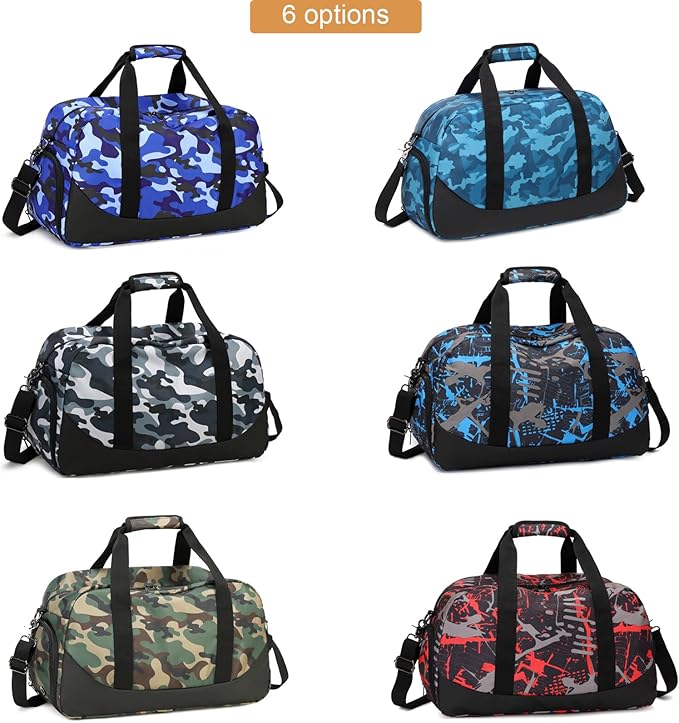Octsky Overnight Bag Weekender Bag Sports Gym Travel Duffel Bag with Shoe Compartment Camo Blue