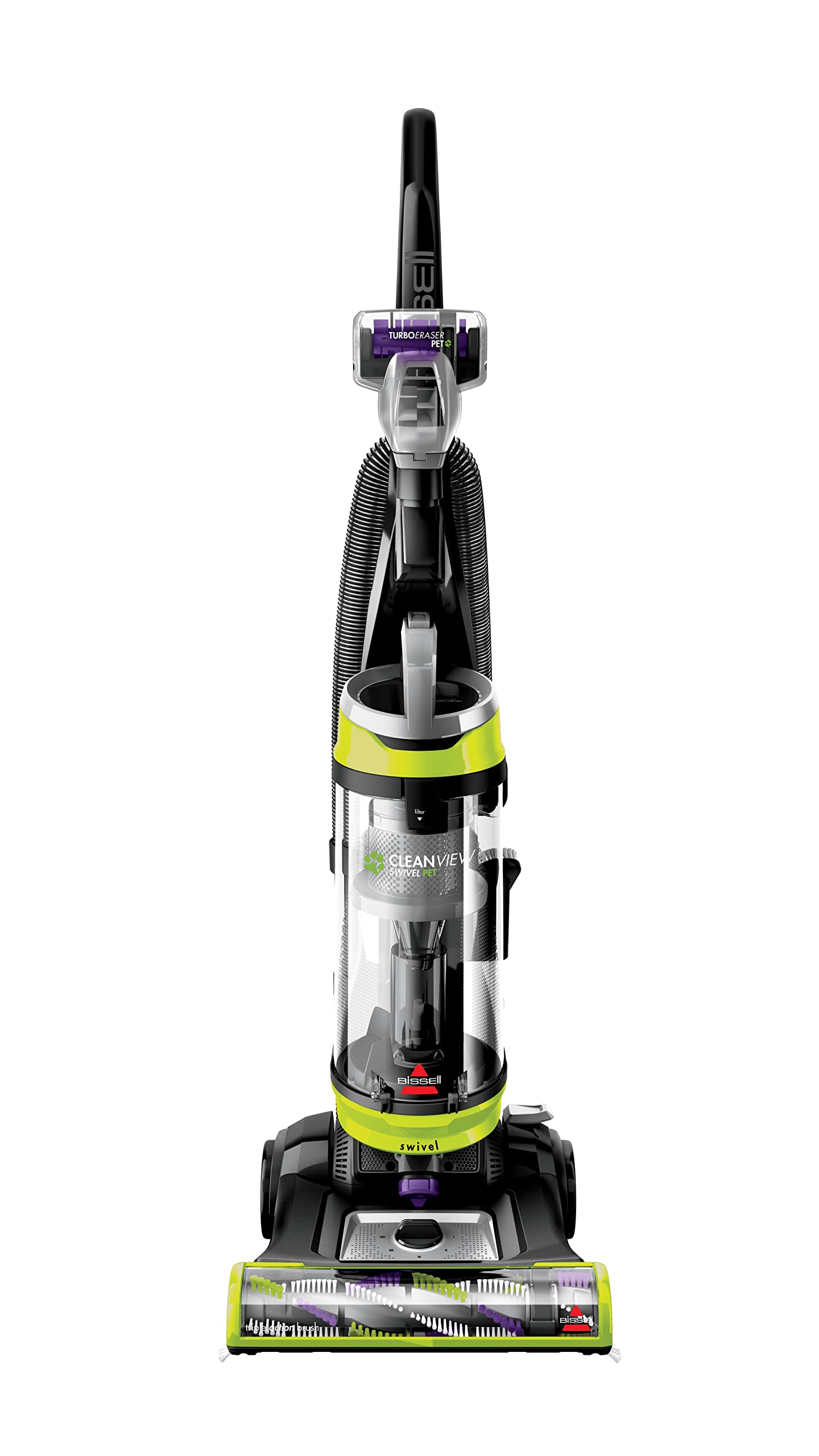 Bissell CleanView Swivel Pet Upright Vacuum, Swivel Steering for Maneuverability, Triple Action Brush Roll for Pet Hair, Large Capacity Dirt Tank & Scatter-Free Tech, 2252