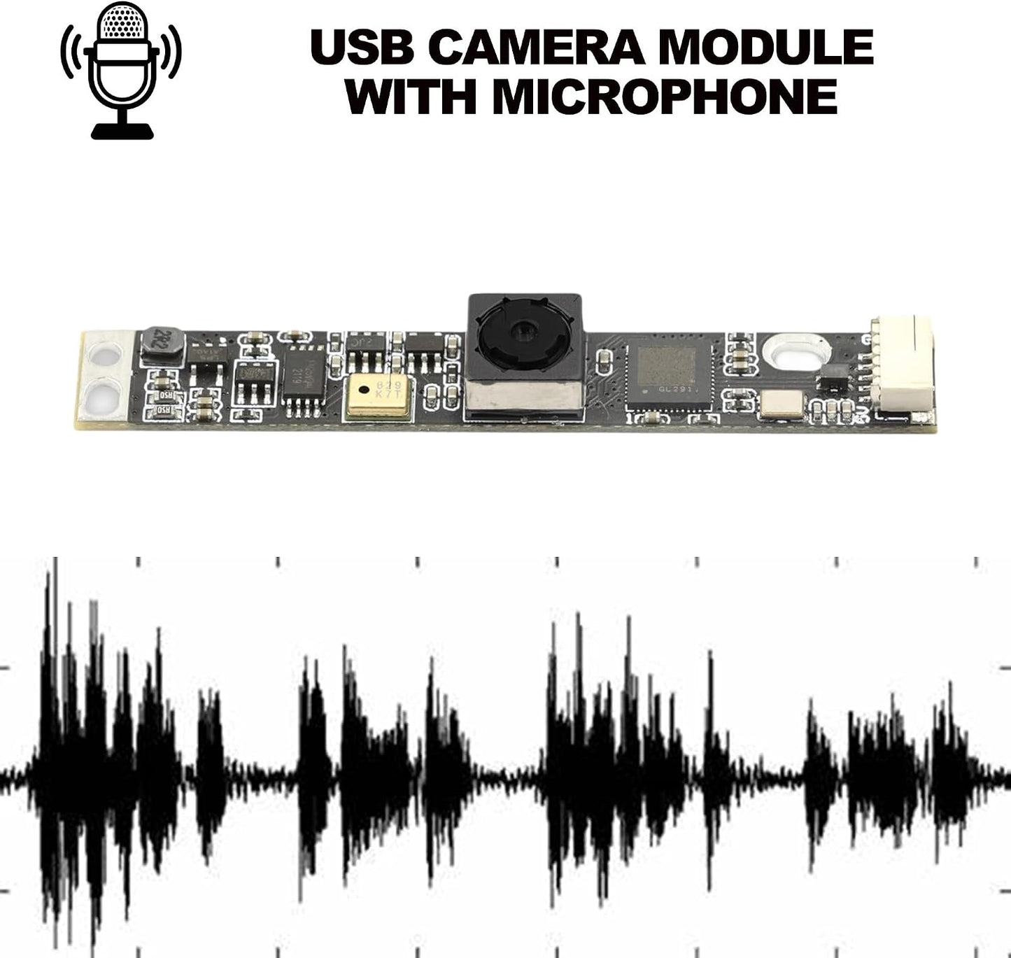 RQG 8MP IMX179 4K 2.0 USB Camera Module, Fixed Focus Lightburn Camera with Microphone, Embedded UVC Drive-Free USB