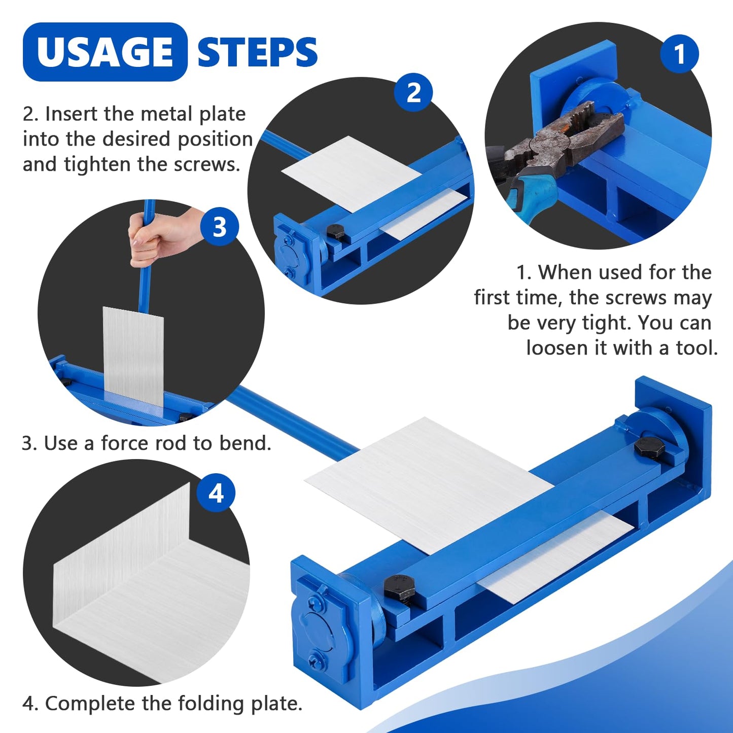 MXBAOHENG 7.87'' Steel Bending Brake, 0-90 Degrees Manual Sheet Metal Bender, Mini Brake Bender, Metal Bending Tool for Thin Iron, Stainless Steel, Aluminum, Copper Plates (200mm)