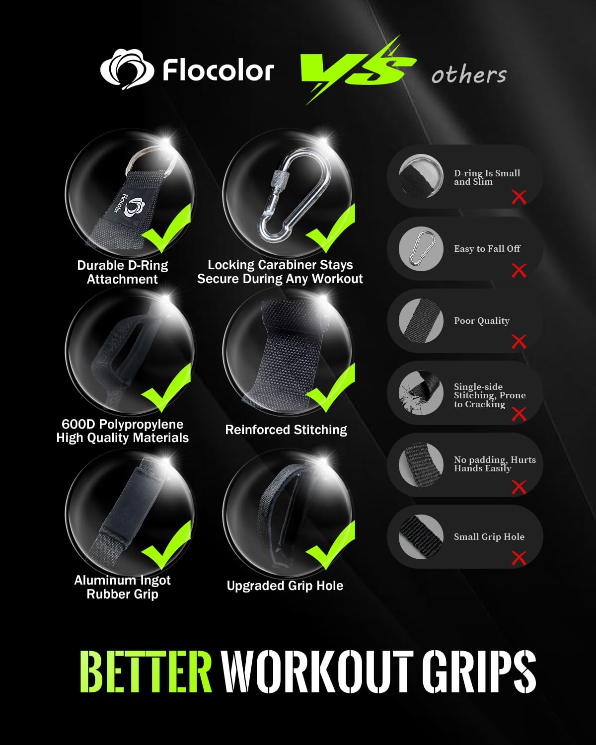 Tricep Rope Cable Attachment with 6 Anti-Slip Handles, Extra-Long Adjustable Pull Down Rope with Wrist Brace & Ankle Strap for Pushdowns, Crunches & Extensions, Cable Machine Attachment for Home & Gym