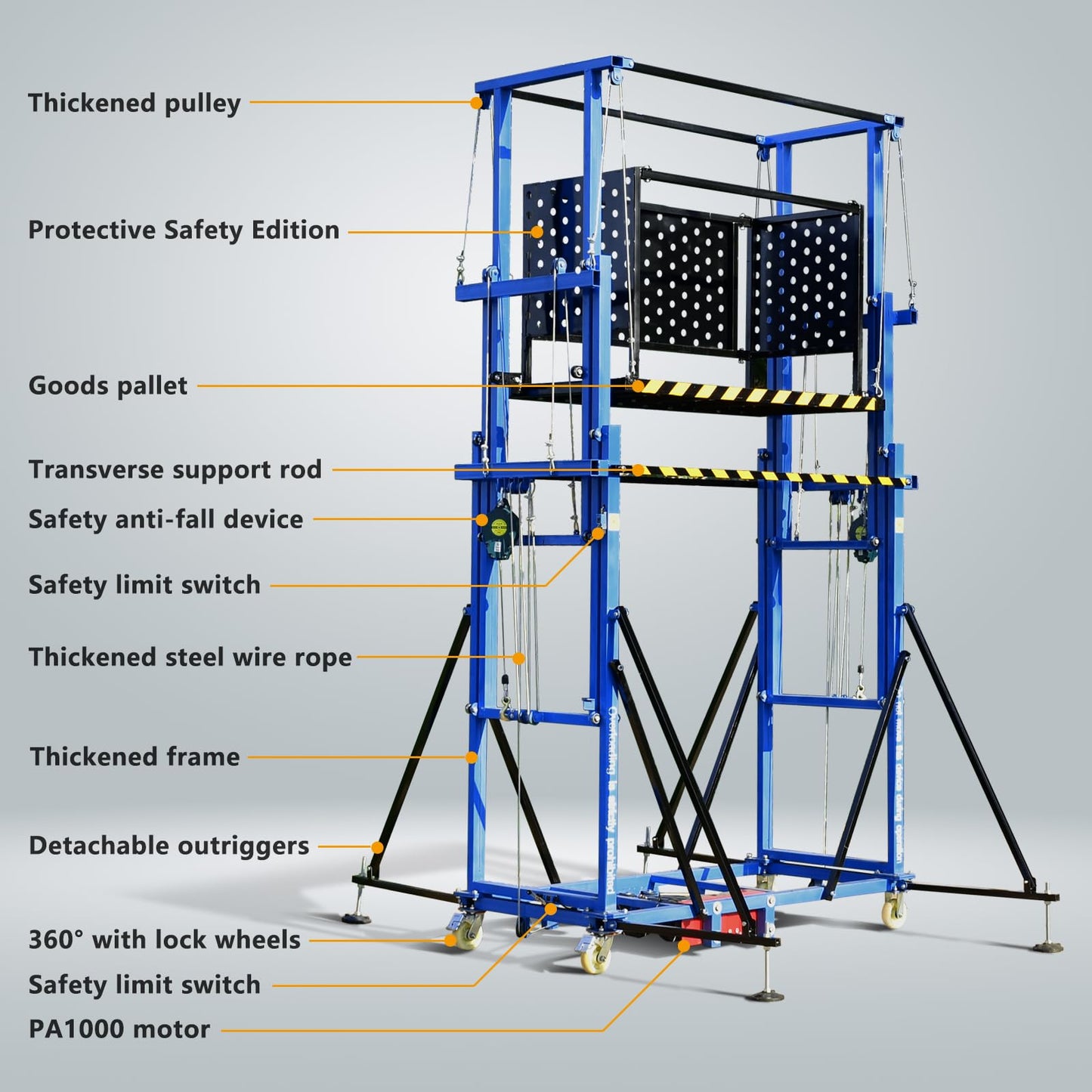 660 Lbs Load Electric Scaffolding, 16.4FT Lifting Height Construction Electric Scaffolding Lift Platform,110v Upgraded Version Suitable for Home Decoration Site Construction(Ce Certification)