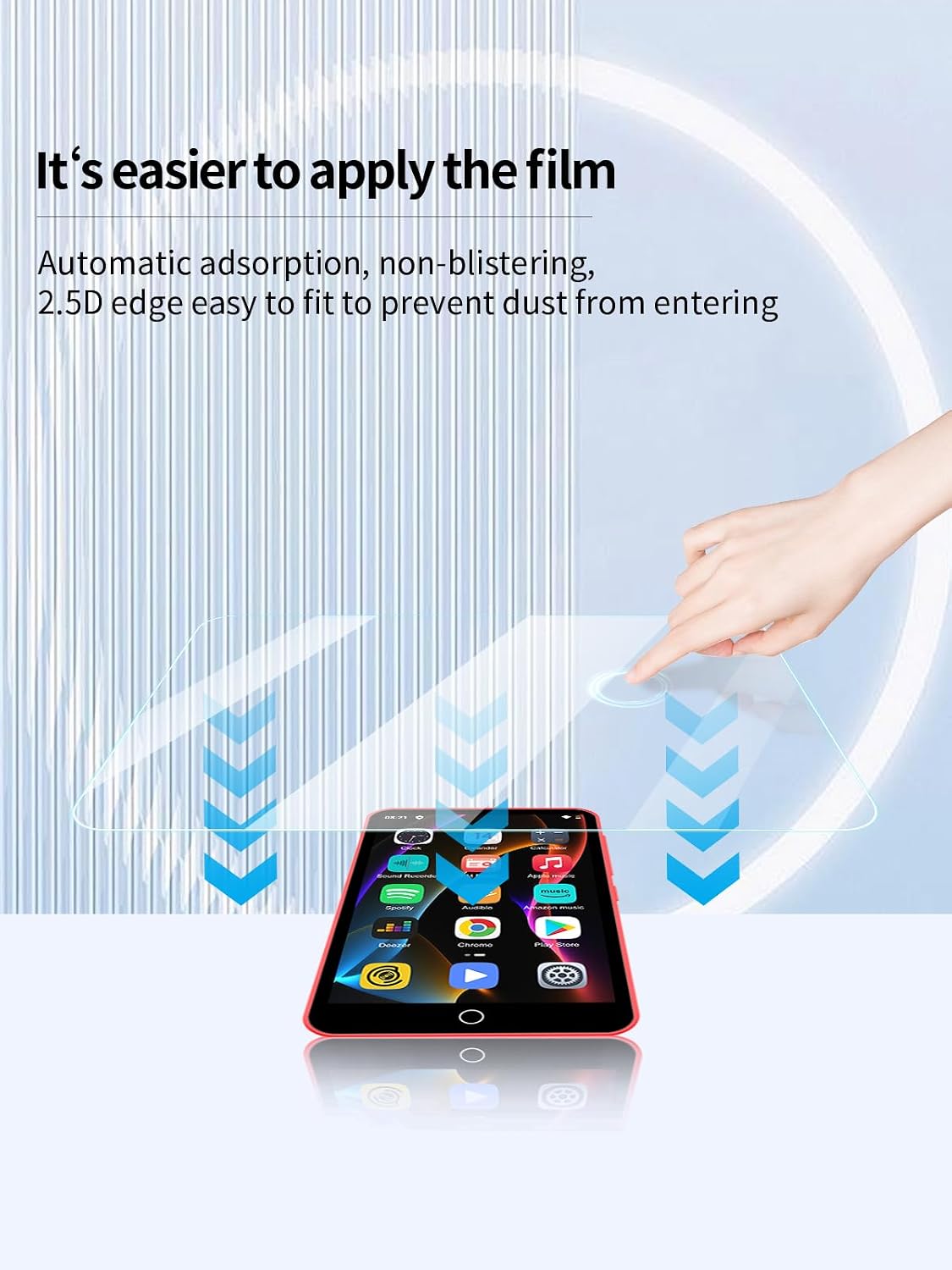 UYRUREL 4 inch MP3 3 Pack Screen Protector for ZAQE Touchscreen Player, High-definition Scratch Resistant Film,HD Clear