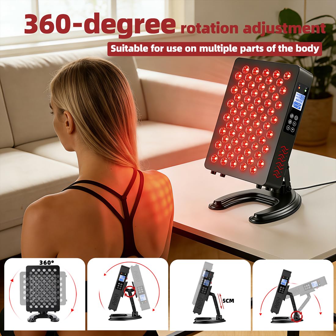 Red Light Therapy for Body & Face, 660nm 850nm Near Infrared Lamp with Timer and Remote, 70 Dual Chip LEDs Device with 350W of Power, for Skin Care, Better Sleep & Recovery