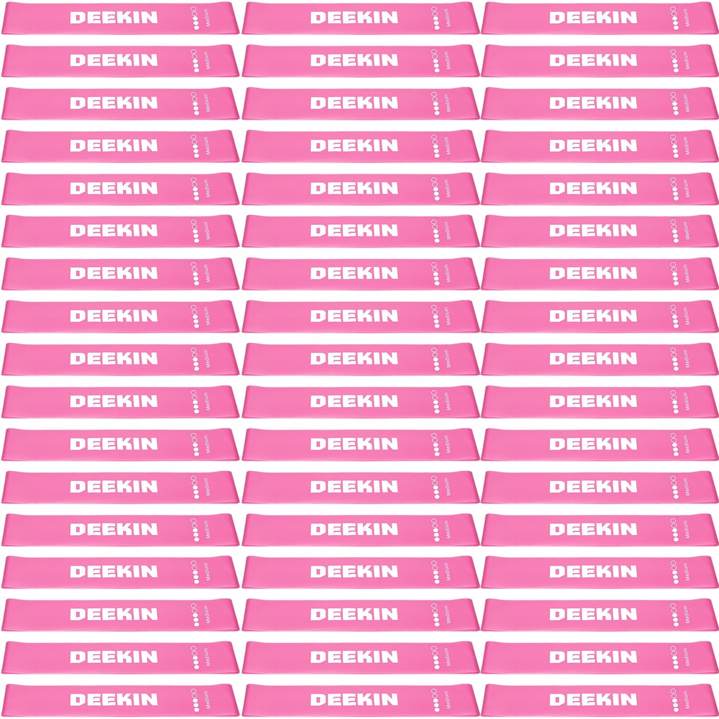 Deekin 50 Pcs Resistance Bands Resistance Loop Exercise Bands Exercise Equipment Elastic Ring for Women and Men Home Fitness, Gym, Yoga (25 Lbs,Pink)