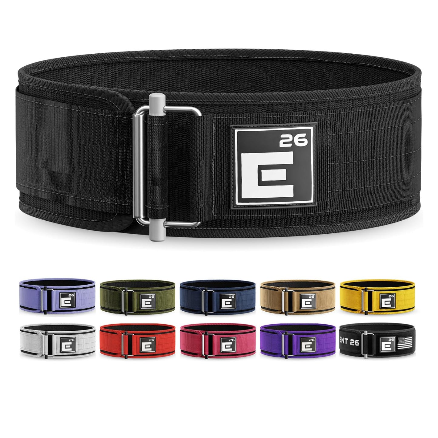 Self-Locking Weight Lifting Belt - Premium Weightlifting Belt for Serious Functional Fitness, Power Lifting, and Olympic Lifting Athletes (Large, Black)