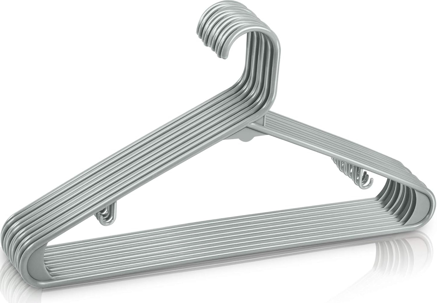 Utopia Home Plastic Hangers 50 Pack - Durable Space-Saving Closet Organizers - Ideal for Shirts, Pants, Skirts & Coats (Grey)