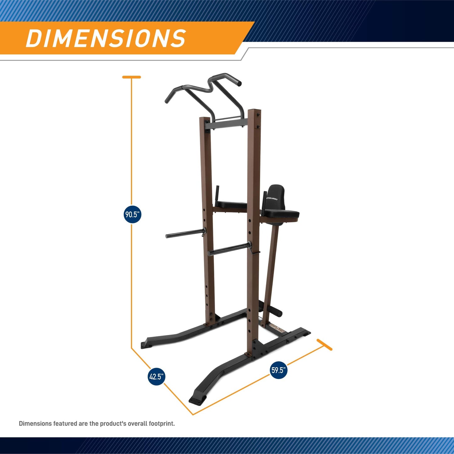 Steelbody Strength Training Power Tower Pull Up & Dip Station VKR Home Gym STB-98501
