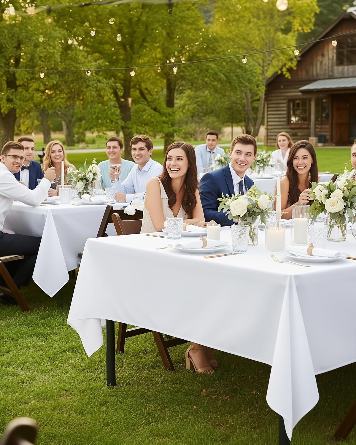 Utopia Kitchen Rectangle Table Cloth 2 Pack(90x132 Inches, White), Tablecloth Machine Washable, Polyester Table Cover for Dining, Buffet Parties, Picnics, Events, Weddings and Restaurants