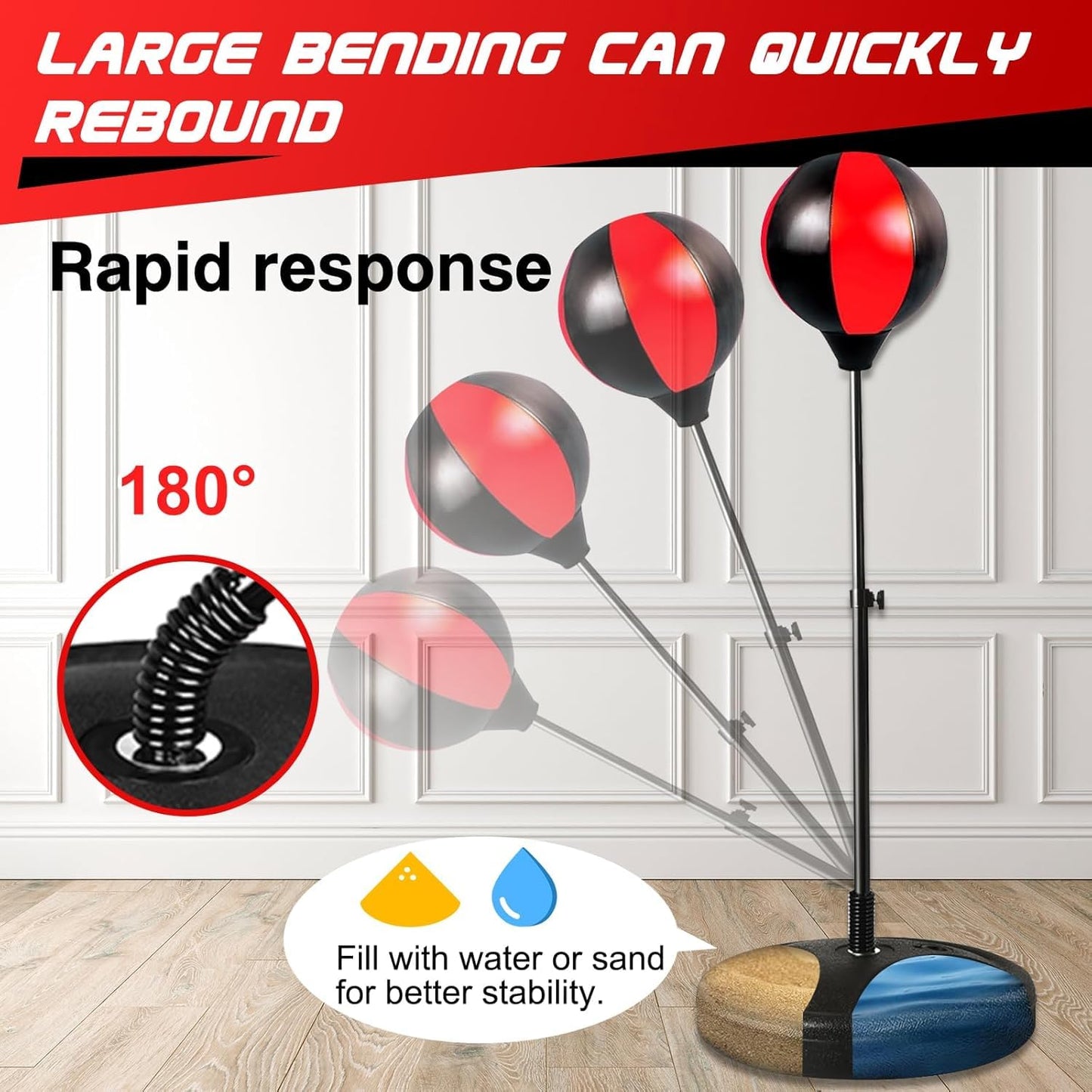 Punching Bag for Kids 3-8 Years Old, Kids Boxing Bag Set with Gloves & Adjustable Stand, Sports Toy for Boys