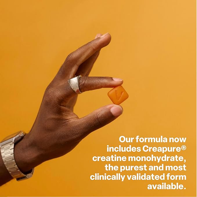 Creatine Gummies 5g Monohydrate + Taurine & B12 - Sugar-Free, Vegan, Gluten-Free - Citrus Mango - 120 Count (30 Servings) for Strength, Energy & Focus