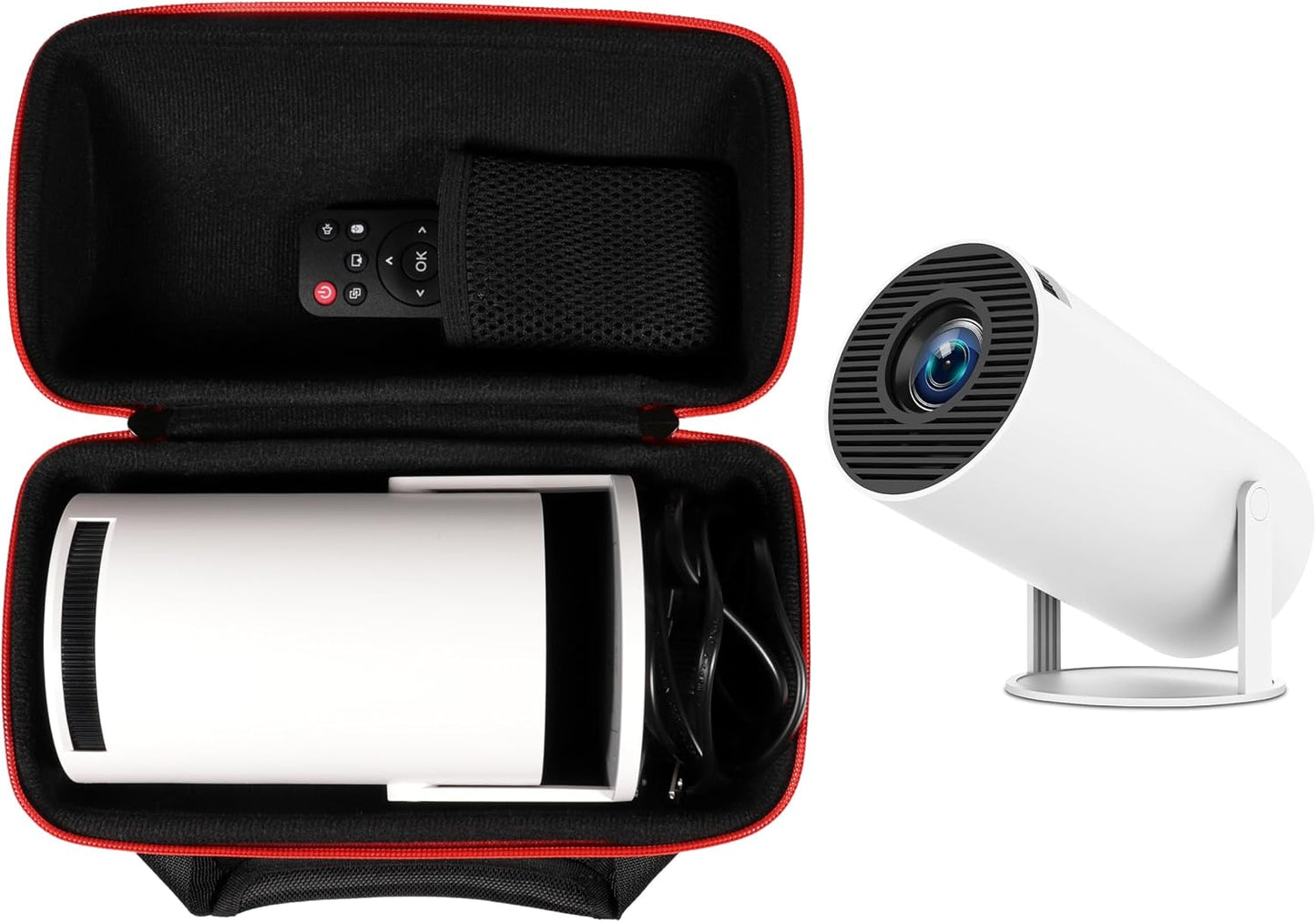 Case for Mini projector compatible with Alwtniet, PANSEBA, travel organizer for mini projector, remote controller