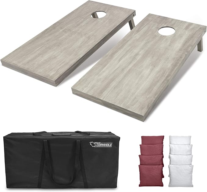 GoSports 4 ft x 2 ft Regulation Size Wooden Cornhole Boards Set - Includes Carrying Case and Bean Bags (Choose Your Colors) Over 100 Color Combinations