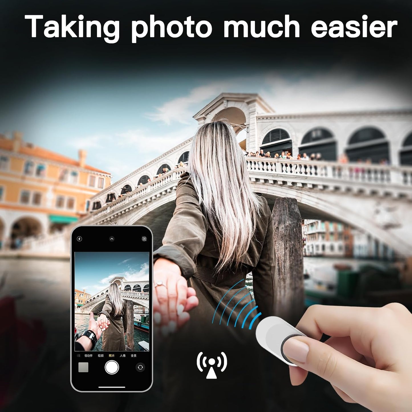 Generic Camera Remote Control,Bluetooth Hand-Free Button,Compatible with iPhone&Android,Wireless Music Controller