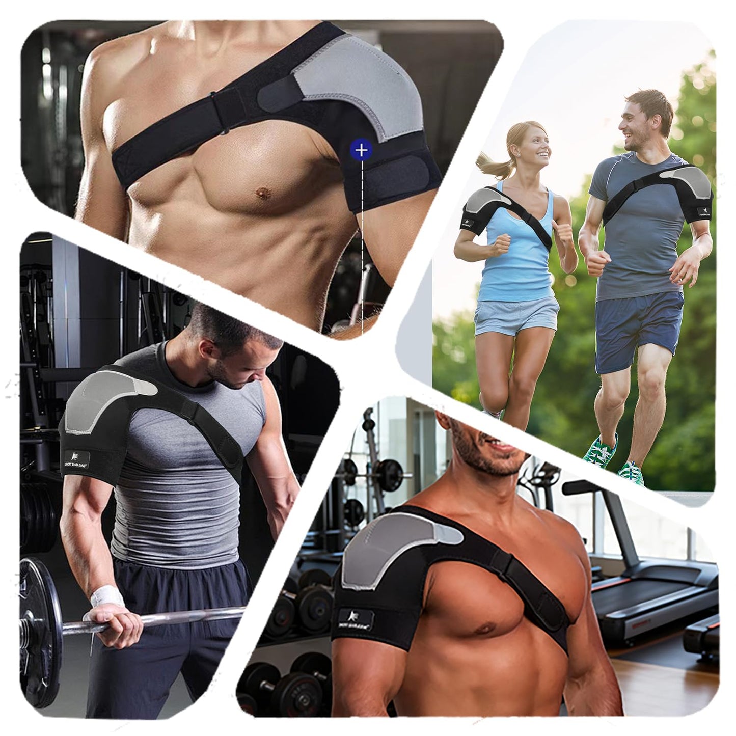 Rotator Cuff Shoulder Brace for Pain Relief & Support - Adjustable Arm Sling Immobilizer for Torn Rotator Cuff, Shoulder Injury, Post-Surgery Recovery - Compression Support Sleeve for Men & Women (S-M)