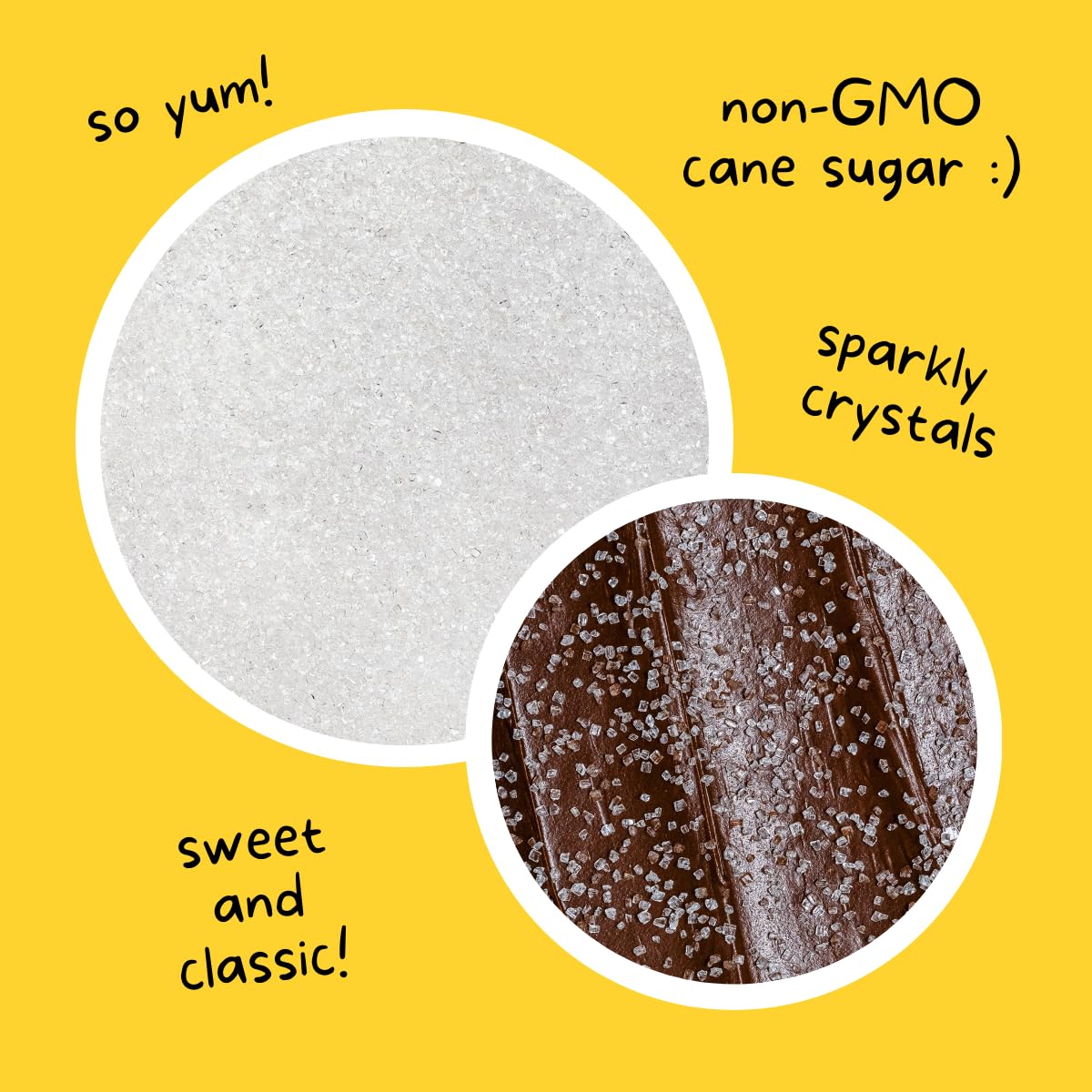 Supernatural Twinkles White Sanding Sugar Sprinkles - Crystal Clear, Non-GMO, Vegan, 3oz, USA Made