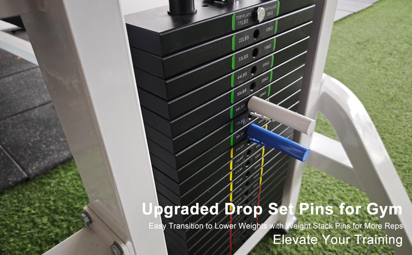 AMWBSR Upgraded Drop Set Pins for Gym - Quick Release Weight Stack Pins for Gym Strength Training Equipment Accessories, Easy Transition to Lower Weights for More Reps, Universal Fit