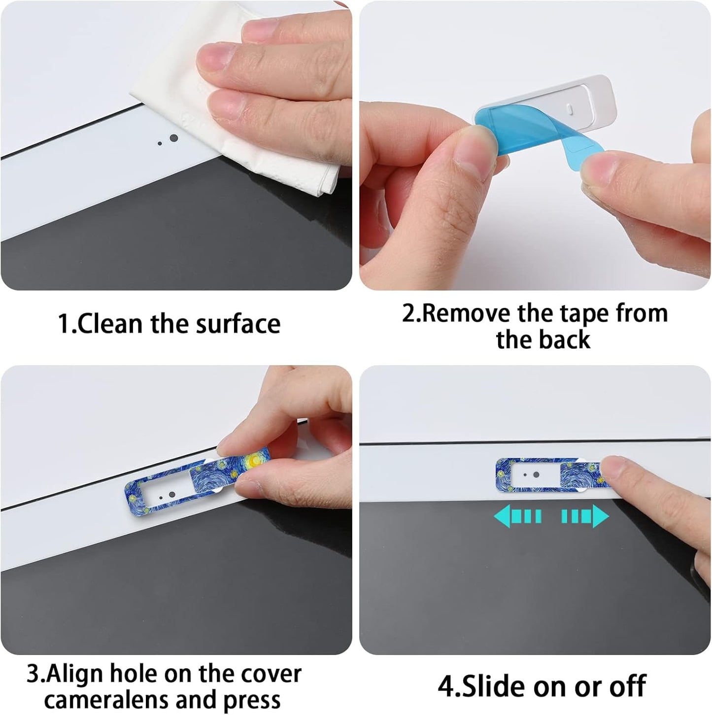 ZYAOTWQZ 3 Webcam Cover, Pieces, Laptop Camera Cover, Privacy Shielding Capacity is Twice as Big as The Traditional