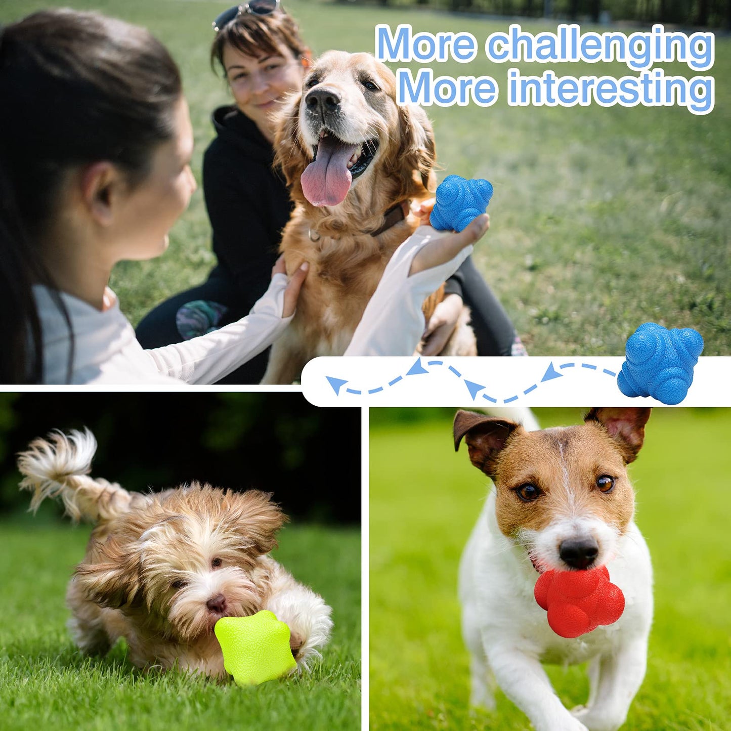 3 Pcs Reaction Ball Rubber Reflex Ball for Hand Eye Coordination Training Bounce Reaction Balls Different Level Reaction Training Ball for Agility Training Equipment Reflex Speed, Blue, Red, Yellow