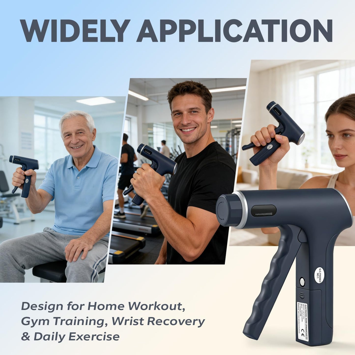 330lbs/150KG Handful Grip Strength Tester, Electronic Hand Dynamometer & Exerciser with Adjustable Resistance Trainer, LCD Screen, Ergonomic Handle for Home and Gym Use(Battery Not Included)