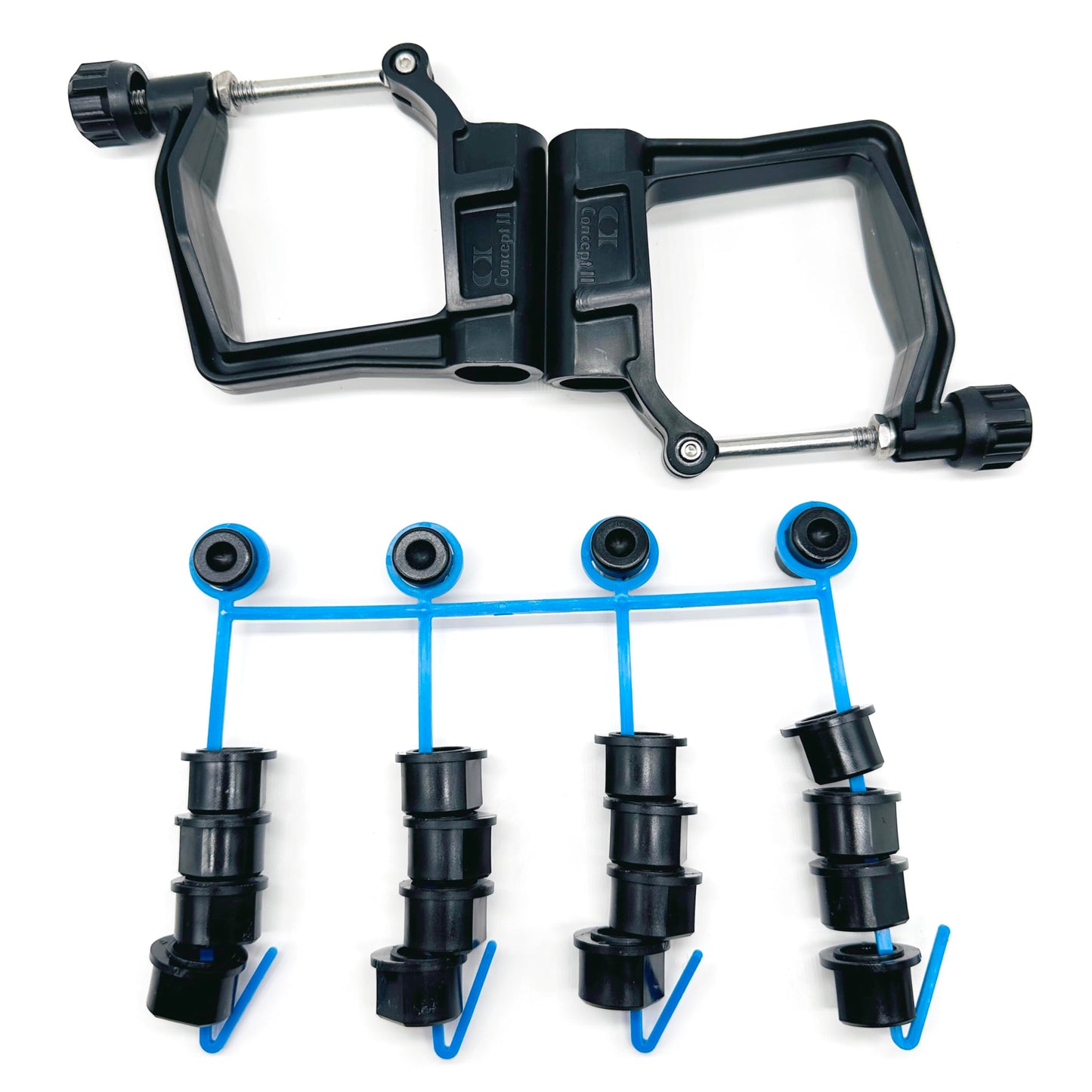 Concept2 Scull Oarlock Kit with Black Pitch Bushings for 1/2 in Rigger Pin, 466