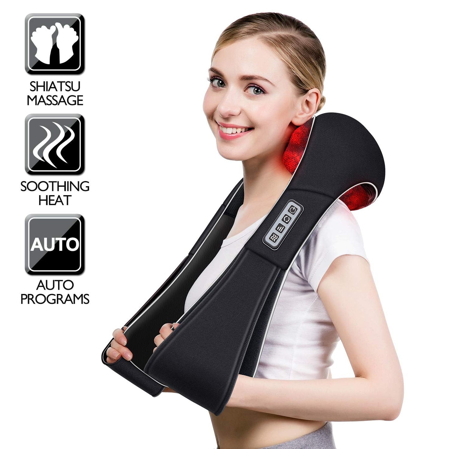 VIKTOR JURGEN Mothers Day Gifts for Mom, Wife, Women & Her, Shiatsu Neck and Shoulder Massager with Heat Deep Tissue Kneading Sports Recovery Massagers for Back, Relaxation Gifts for Husband, Him, Men