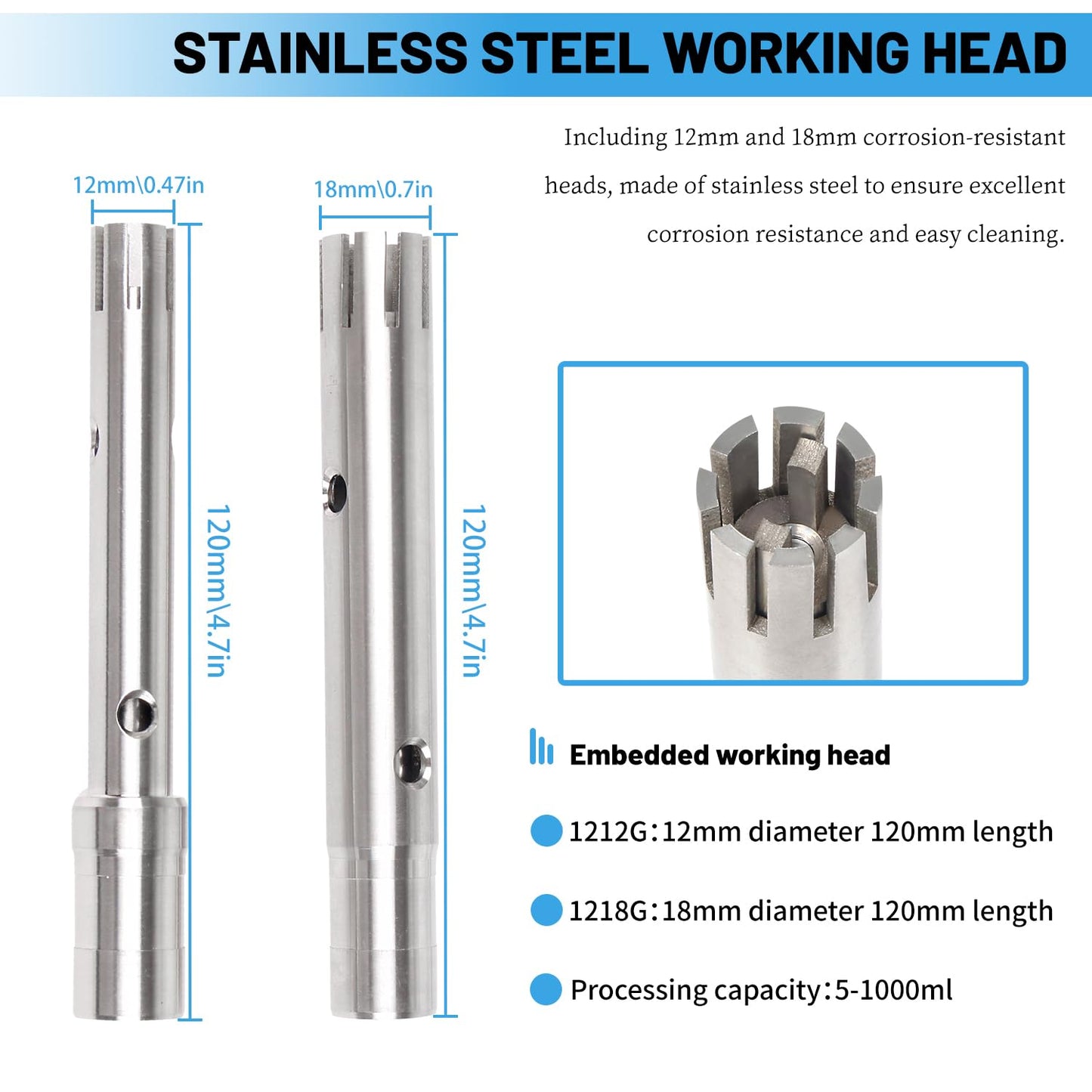 CNCTOPBAOS Lab Homogenizer FSH-2A, 220W 110V High Speed Emulsifier Disperser 5-1000ml, 5000-22000rpm Speed Adjustable, w/ 12mm/18mm Two Stainless Steel Working Heads Mixer Emulsifying Machine