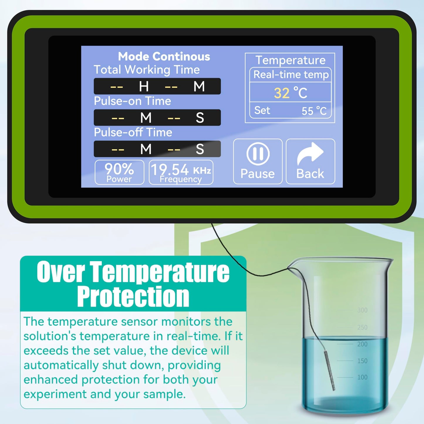 U.S. Solid 3000W Ultrasonic Homogenizer with Electric Lift & LED Light, 50-4500ml Lab Sonicator Cell Disruptor, Smart Touch Screen Mixer for Nano-Dispersion, Extraction, Disruption & Emulsification