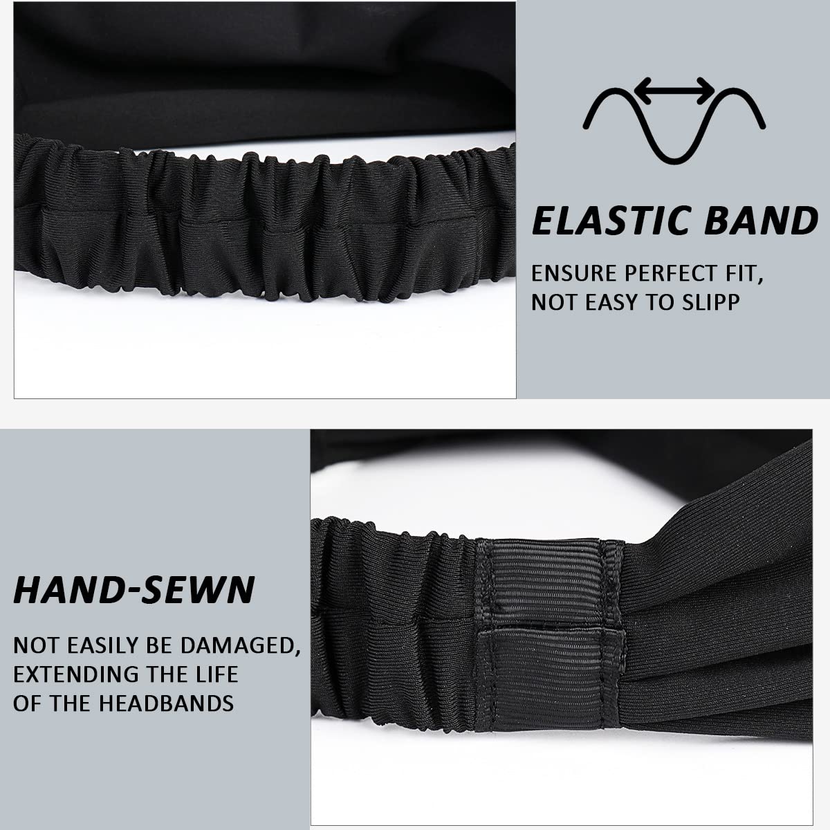 Beister Sports Headbands for Men Women (5 Pack), Moisture Wicking Sweat Band Elastic Wide Hair Bands, Workout Sweatband Athletic Mens Headband for Running, Cycling, Basketball, Gym Exercise, Football