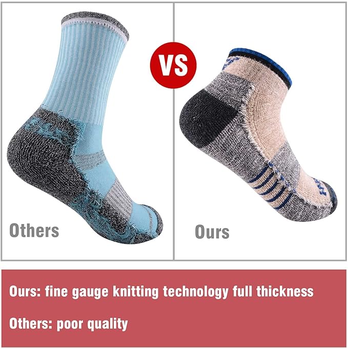 FEIDEER Men's Hiking Walking Socks, Multi-Pack Wicking Cushioned Outdoor Recreation Hiking Socks