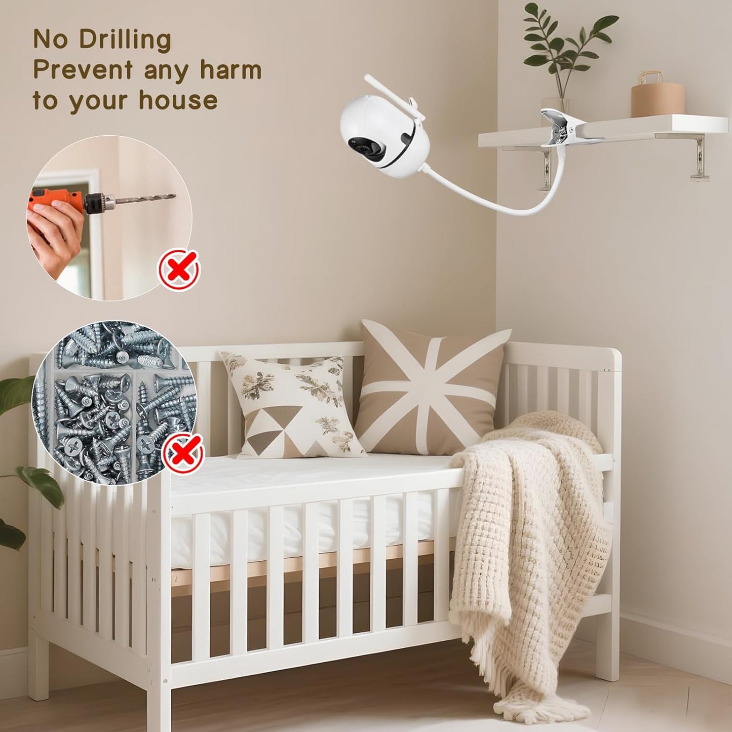 GAHOGA HB6550/HB6560/HB6148/HB6240//HB66/HB6339, SM935E Baby Monitor Clip Mount for HelloBaby ANMEATE Adjustable Clamp