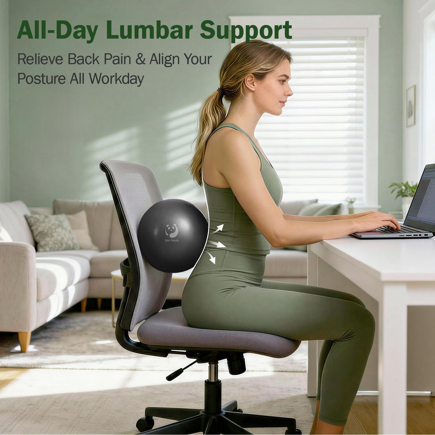 Slim Panda Pilates Ball, 9 Inch Small Exercise Ball, Anti Burst Mini Yoga Ball for Stability, Workout, Barre, Core Strength, Physical Therapy, Balance, Stretching