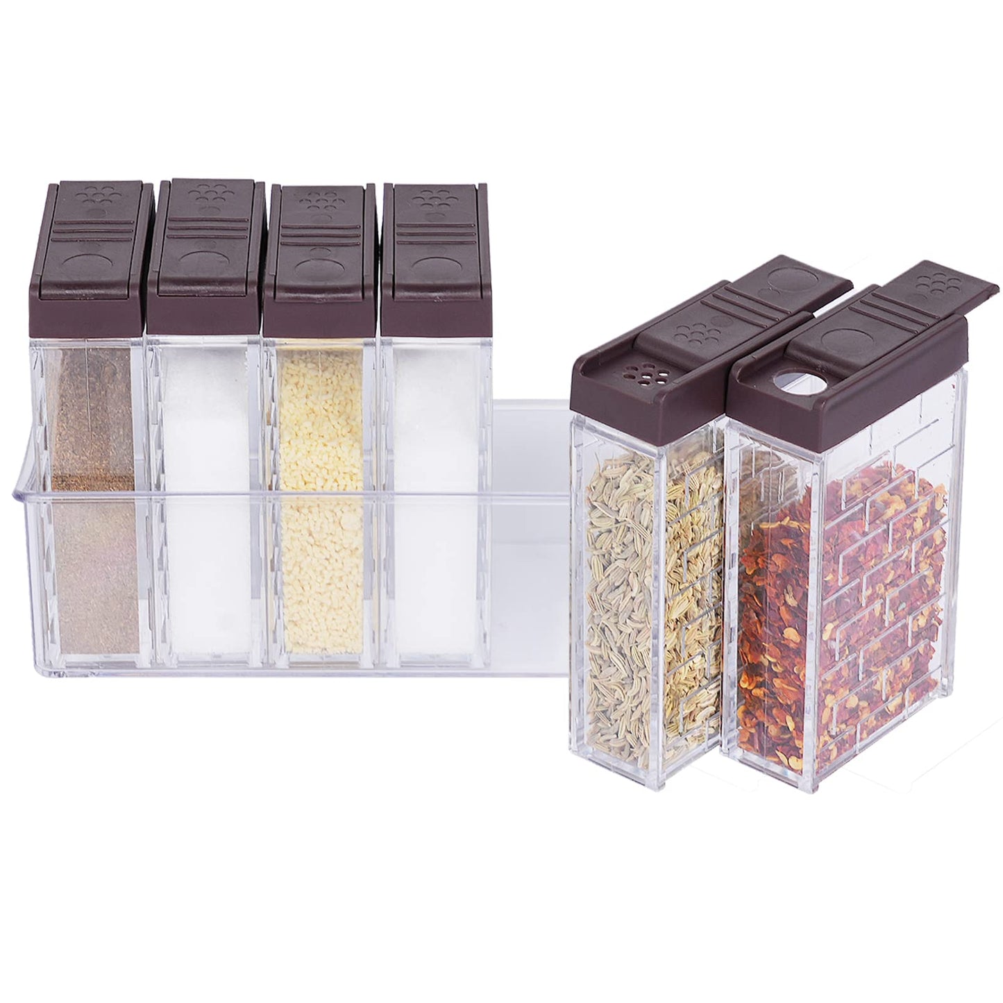 URALFA Small Spice Containers with 2-in-1 Lids 24 Pack, Spice Shakers with Adjustable Holes and Lids Seasoning Jars with Labels, Travel Seasoning Containers Camping Spice Kit for Home, Kitchen, BBQ