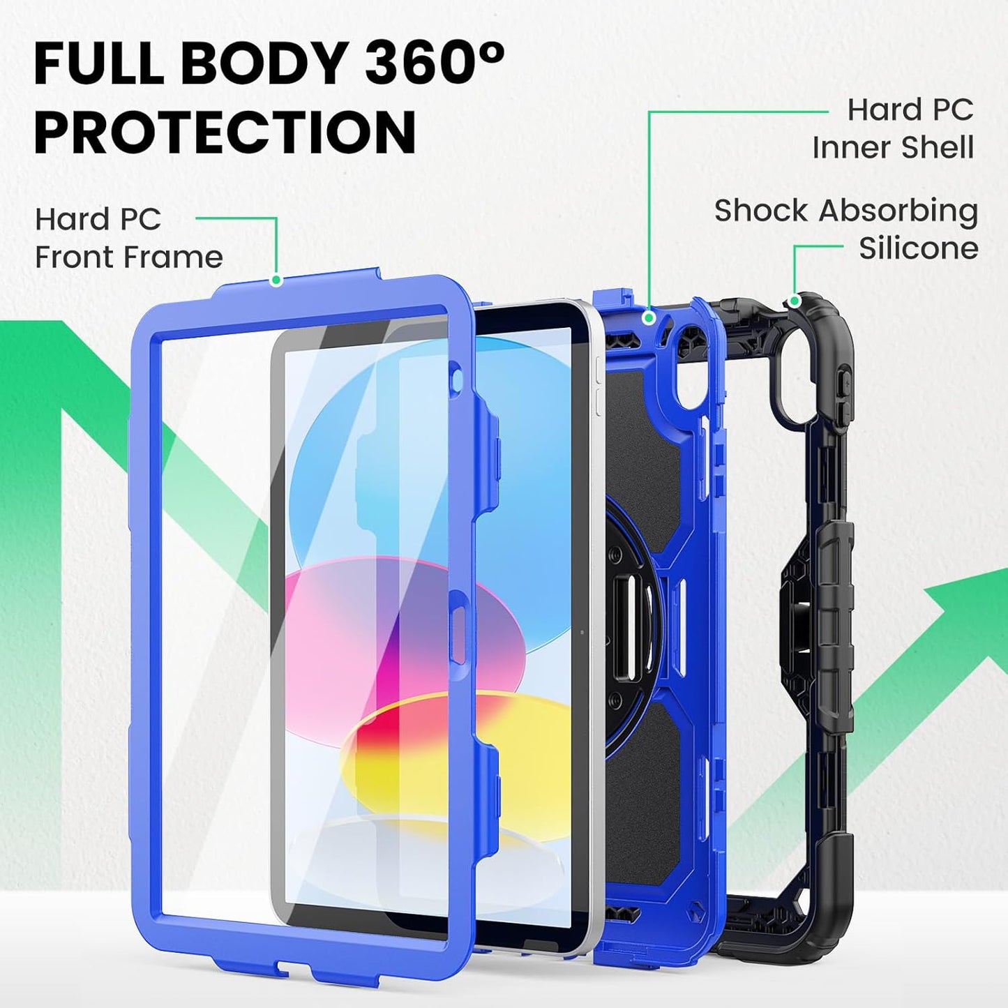 SEYMAC (A16) 11th/10th 2025/2022 (11/10.9), Case for iPad Generation Heavy Duty Full-Body Shockproof Protective Case