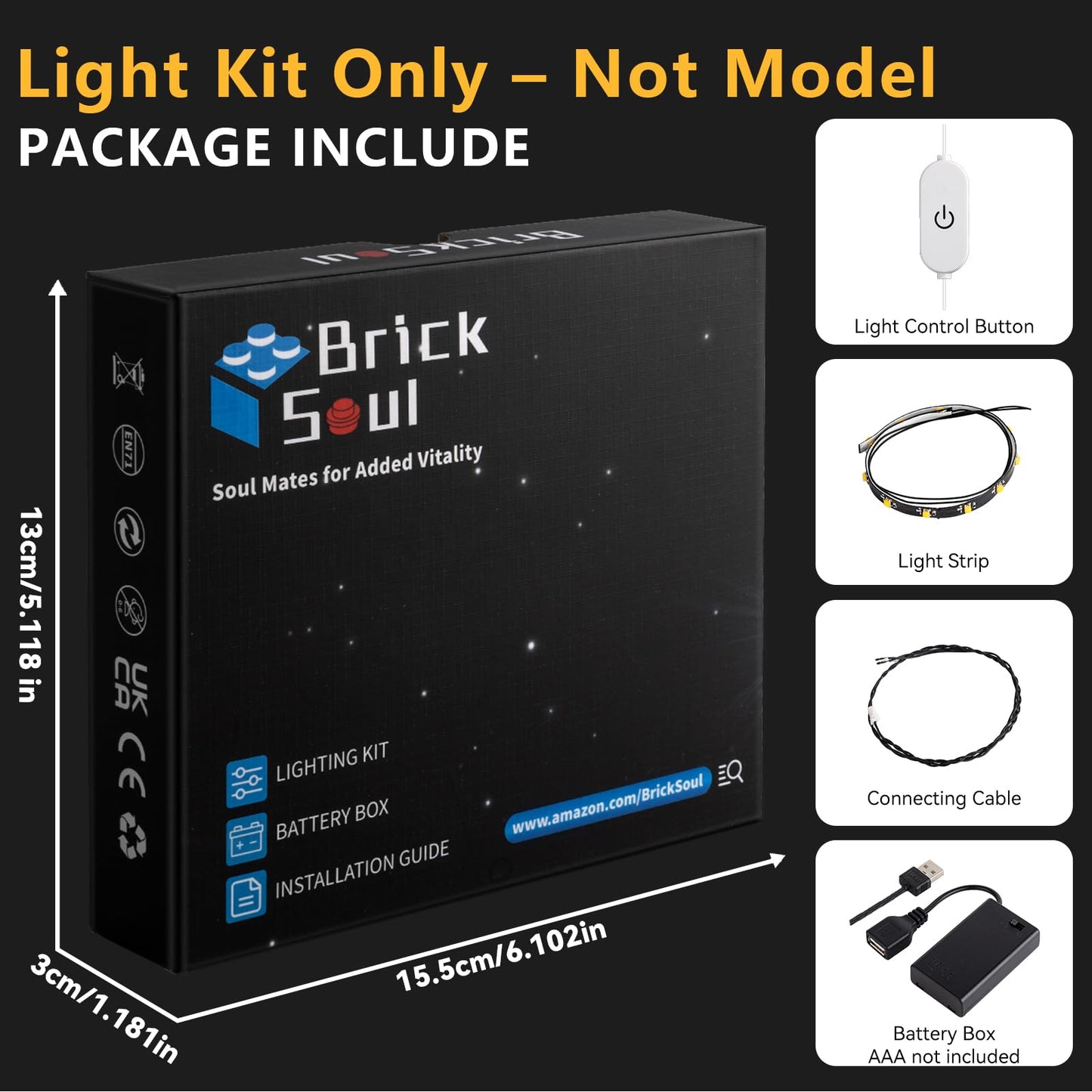 BrickSoul Light Kit Compatible with Lego Titanic Ship 10294 Building Set | Upgraded Touch Control & Dimming & Hidden Cable Tech (10294 Set NOT Included)