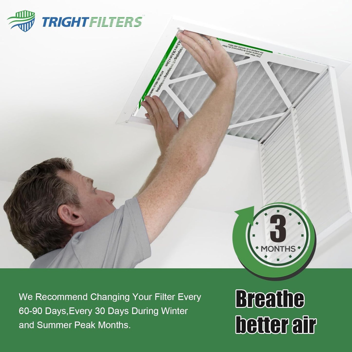 TRIGHTFILTERS Air Filter 10x10x1 - 6 Pack MERV 8 Pleated HVAC & AC Replacement Filters